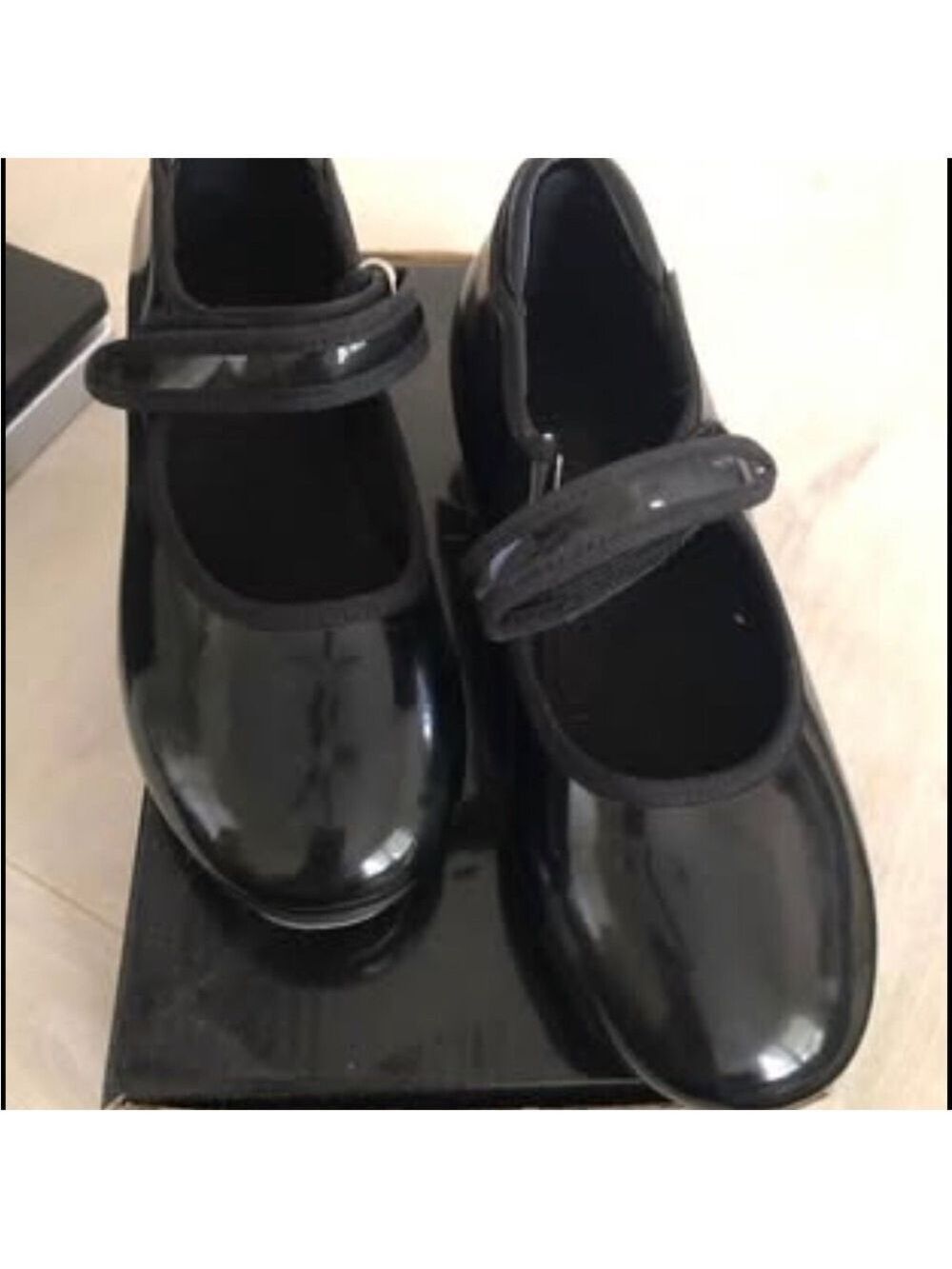 Toddler Tap Shoes Size 1.5A Linodes Black Patent Used 1X Like New